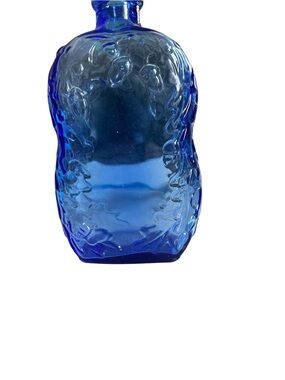 Vintage Cobalt Blue Glass Bottle Stamped Canada – Embossed Acorn & Oak Leaf